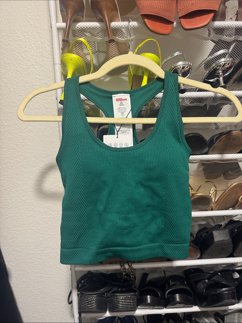 Wilson Field Green “Everyday Brami” Ribbed Racerback Crop Tank